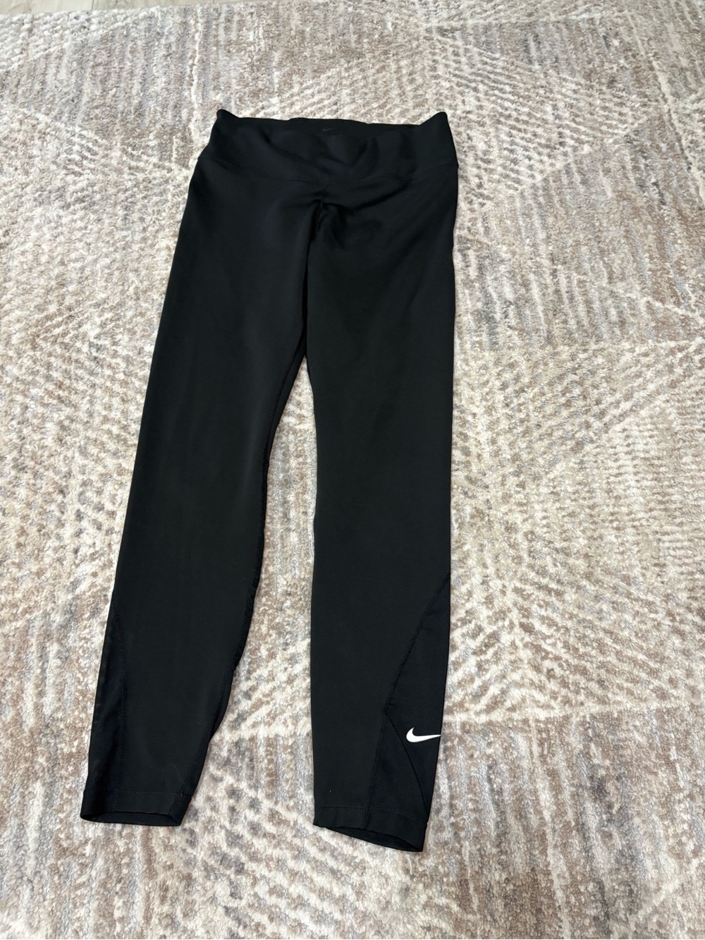 Nike Dri-FIT Black Running Tights Leggings Mesh Ankle Panels Athletic